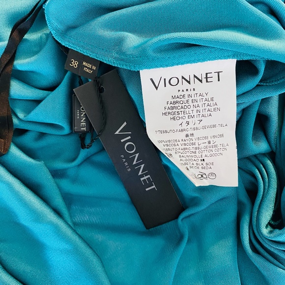 NWT, Vionnet, Silk Jersey Sheath Draped Dress w/ Belt, 6. - Picture 3 of 6